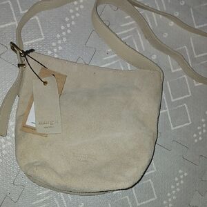 Margot Beige Suede Crossbody Bag